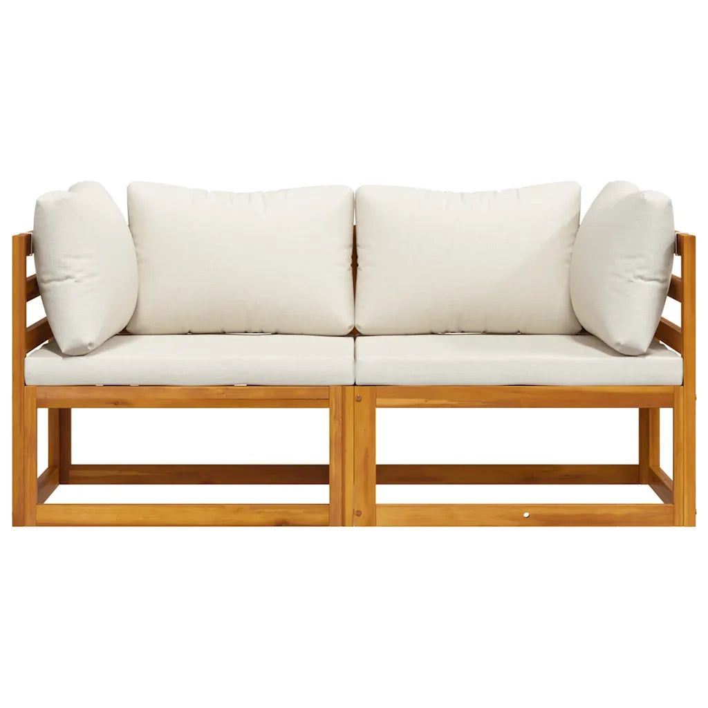 Divani Modulari Angolari 2 pz con Cuscino Bianco Crema 311853