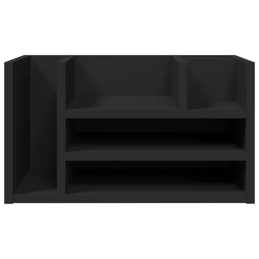 Organizer da Scrivania Nero 44,5x24x25 cm in Legno Multistrato 848039