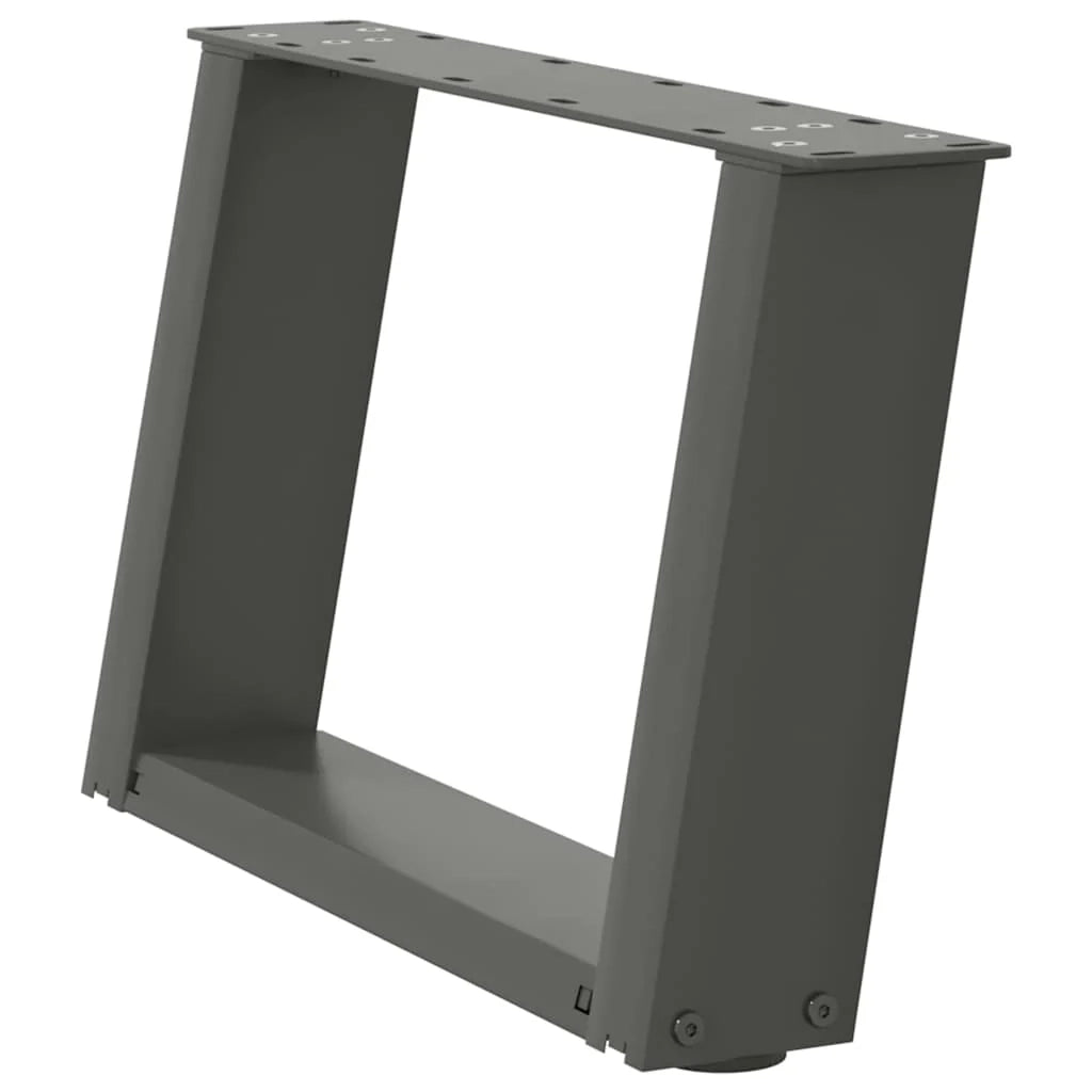 Set di 2 gambe per tavolino da caffè a forma di U design moderno stabilità regolabile 40 x 30 cm acciaio antracite 02_0057027