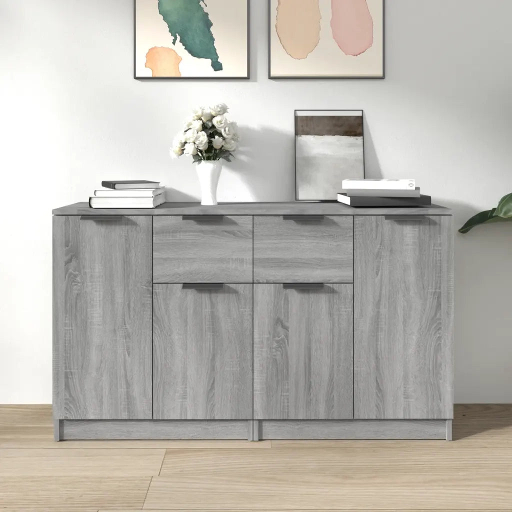Credenze 2 pz Grigio Sonoma 60x30x70 cm in Legno Multistrato 3115818