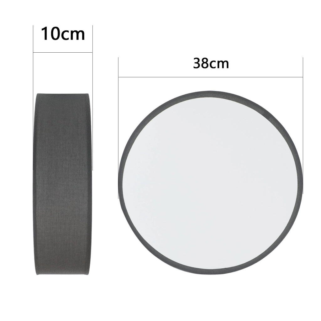 ZMH Lampada da soffitto rotonda in tessuto 38 cm con attacco E27 per illuminazione interna