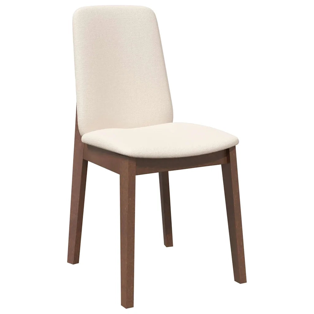 Sedie da Pranzo con Cuscini 2pz Marrone Legno Massello di Hevea 4102443