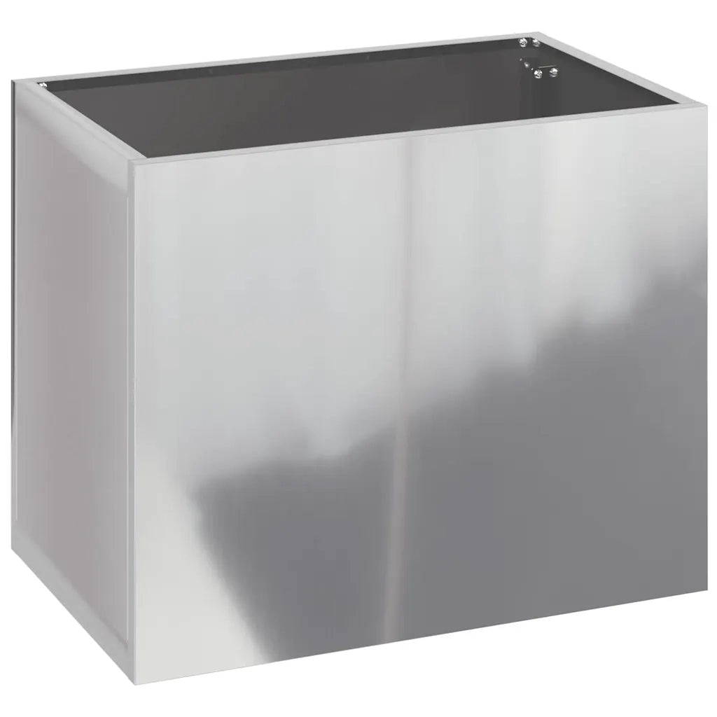 Vaso da giardino Acciaio zincato-Fioriera da Esterno-Contenitore per Piante 50 x 32 x 40 cm