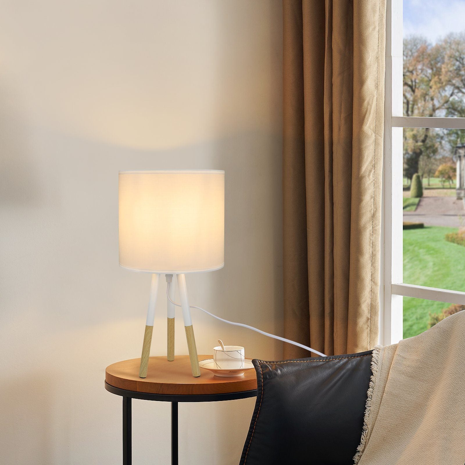 ZMH Lampada da tavolo LED E27 per camera da letto comodino