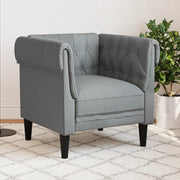 Divano Sedia-Poltrona Chesterfield Grigio Chiaro in Tessuto