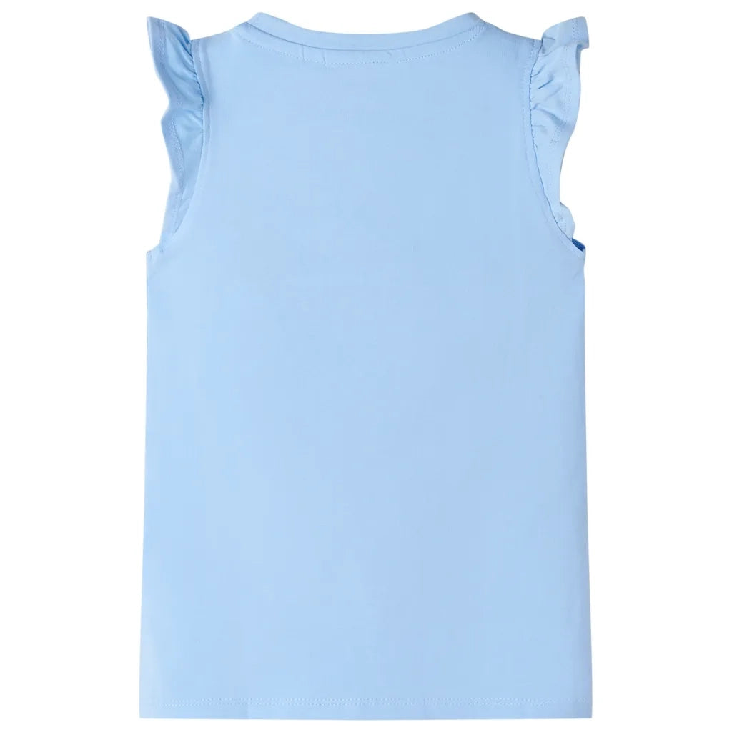 Maglietta da Bambina con Maniche Volant Azzurra 140cod mxl 109314