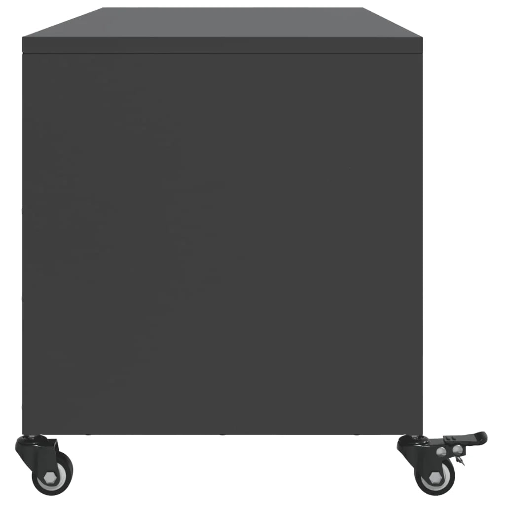 Mobile TV multimediale mensola TV credenza mobile TV sala da pranzo soggiorno camera da letto 100,5 x 39 x 43,5 cm acciaio nero 02_0025538