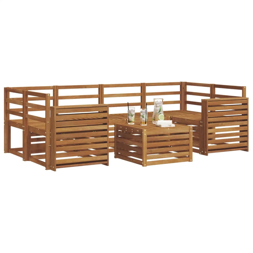 Set divani 7 pcs Naturale Legno di Acacia Massello 3374454