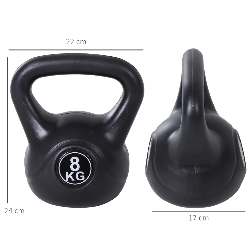Kettlebell Kugelhantel 8 kg ¨C Minimal ¨C con sabbia nero