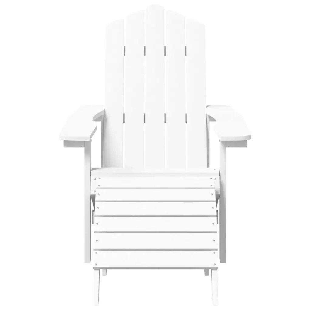 Sedia Giardino con Poggiapiedi e Tavolo Adirondack HDPE Bianco cod mxl 74503