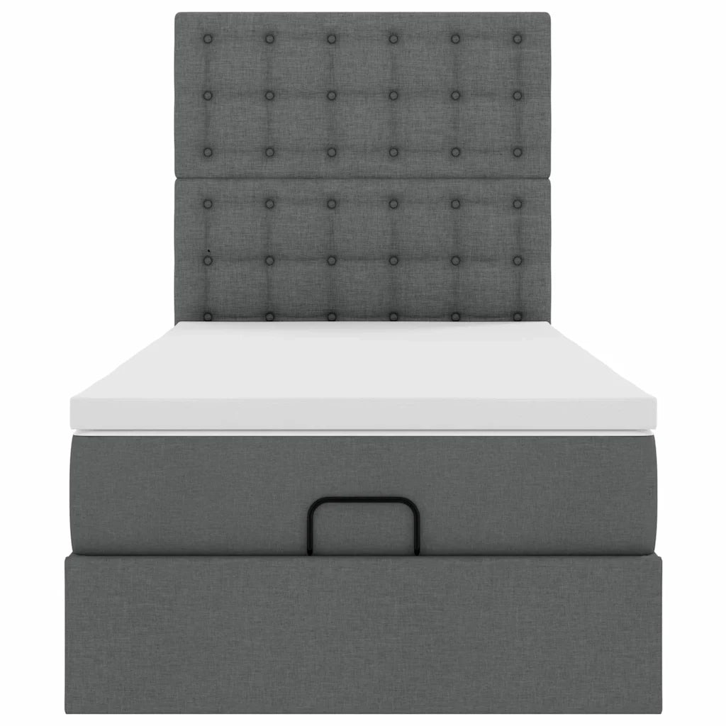 vidaXL Struttura Letto Pouf con Materasso 90x190 cm in Tessuto