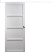 Porta scorrevole Tamera bianca larghezza 73 con binario in alluminio bianca + 2 gusci installati