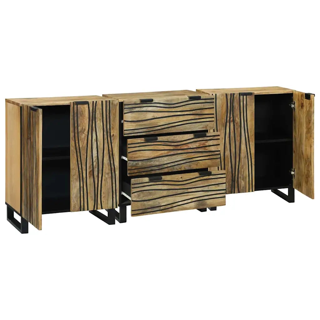 Set di mobili per il bagno 3 pcs Marrone Legno multistrato
