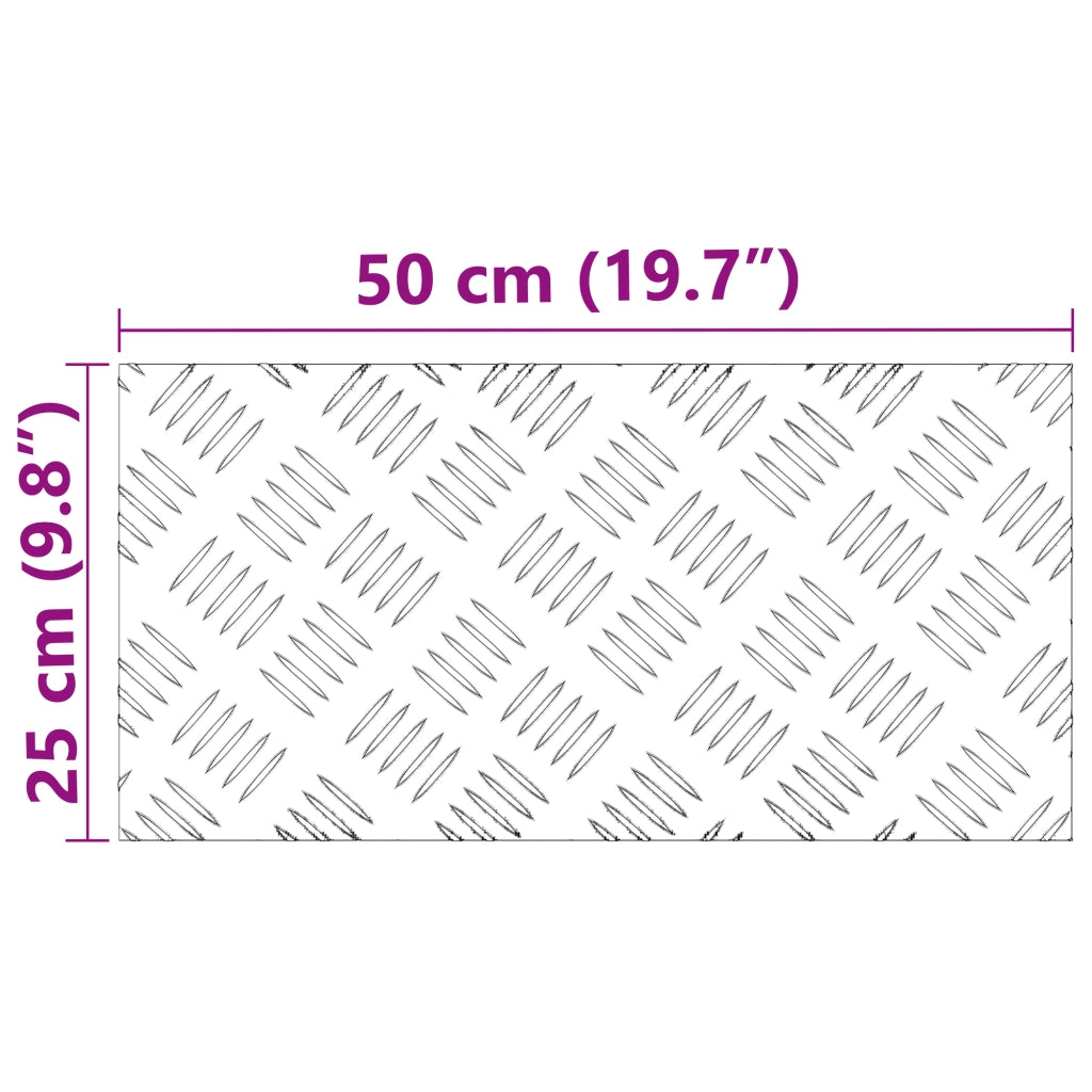 Lastre di alluminio checker - 4 Pezzi, Antiscivolo, 50x25 cm