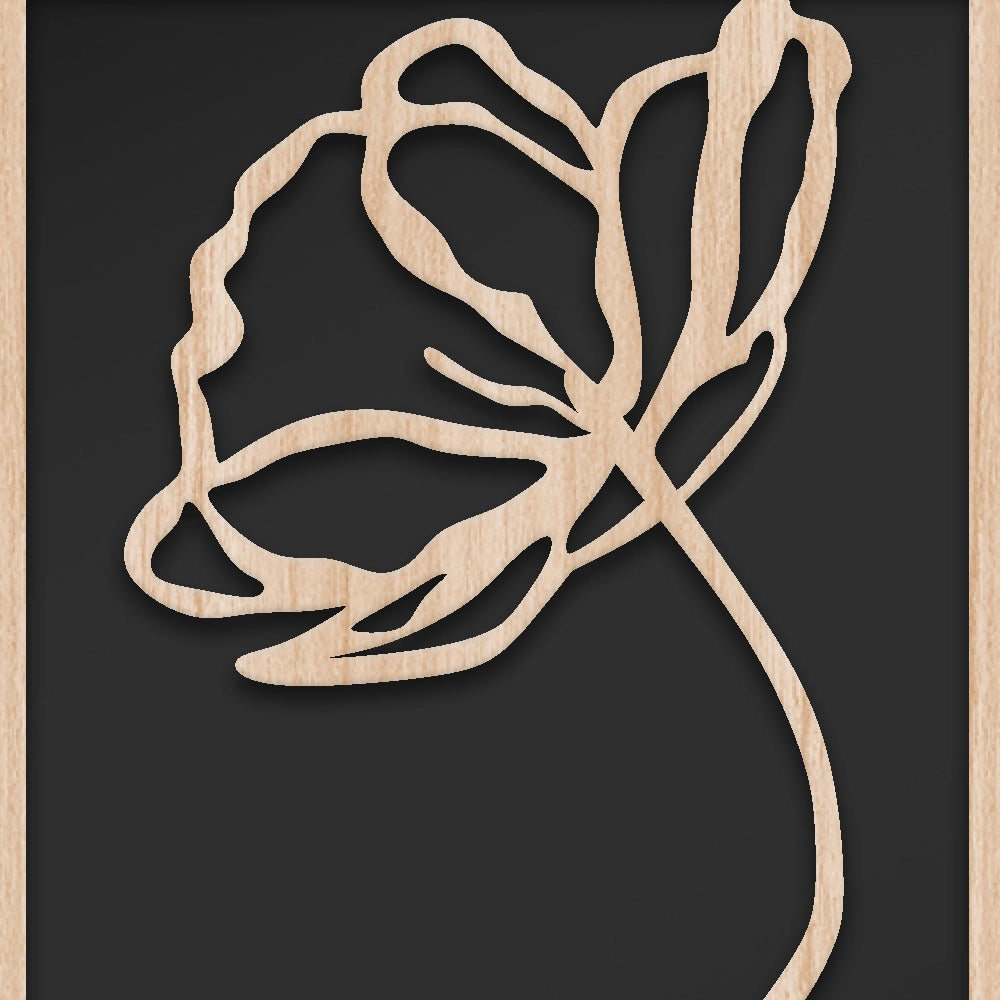 FLOWERS 100x50 cm - Quadro arredo LASERCUT composito Legno e PVC Misura: 100x50 cm