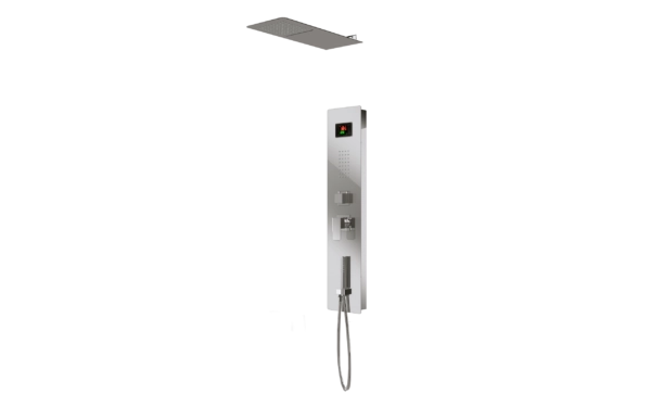 Kit doccia a 4 vie con idromassaggio e cascata acciaio inox da incasso fornito completo
