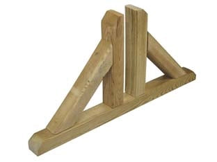 BASE PIEDE DOPPIO PER TRALICCI IN PINO IMPREGNATO  cm..60x4,5x30h.    VETTE