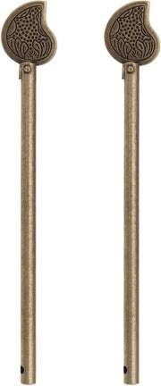 Perno di chiusura in bronzo retro con stile foglia cinese - Set di 2 pezzi - Chiusura a chiave - Porta carrello - Porta armadio - 14mm - Decorativo e funzionale
