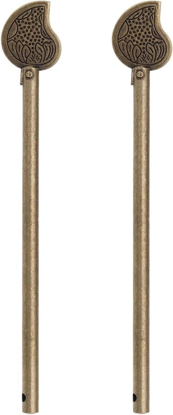 Perno di chiusura in bronzo retro con stile foglia cinese - Set di 2 pezzi - Chiusura a chiave - Porta carrello - Porta armadio - 14mm - Decorativo e funzionale