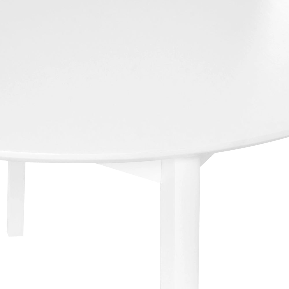 Tavolo da pranzo MDF bianco 100 cm con piano rotondo gambe in legno tavolo da cucina scandinavo