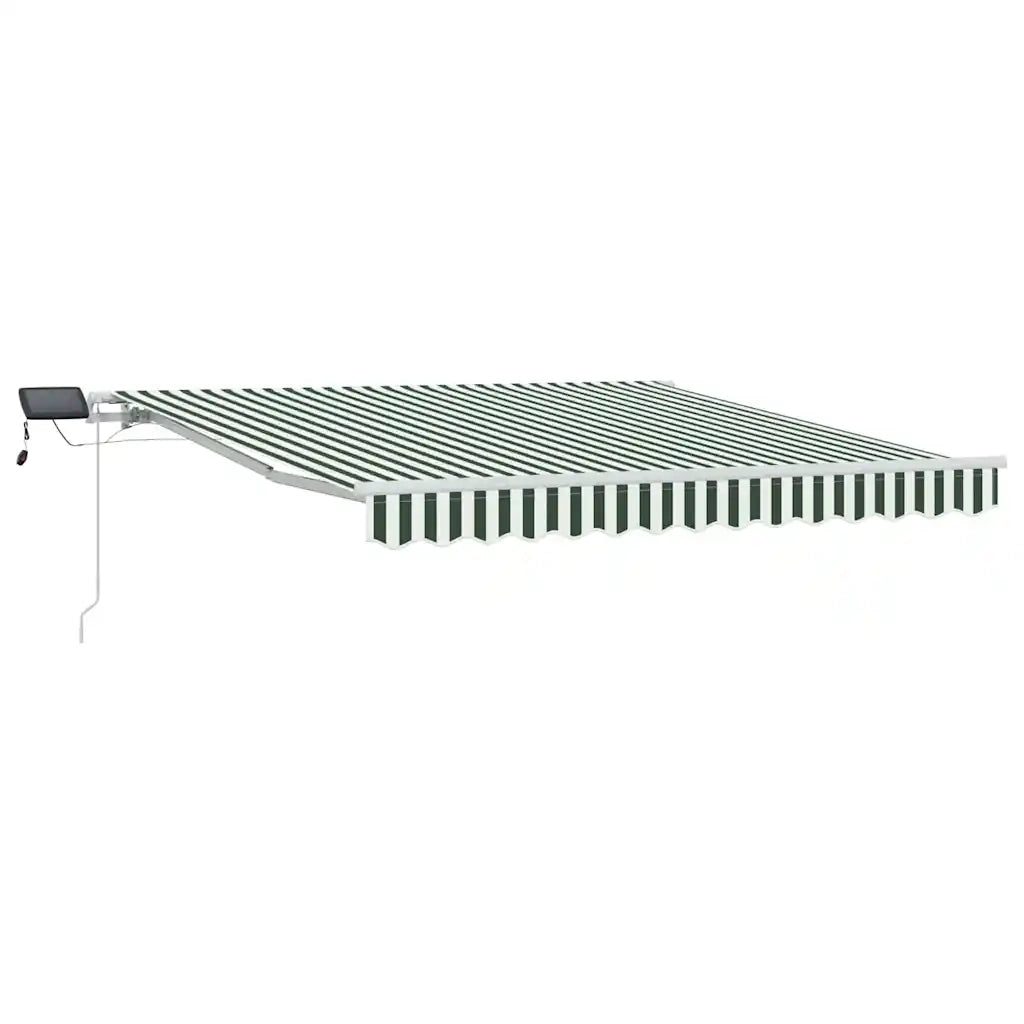 Tenda Retrattile Verde e Bianco 350 x 250 cm Tessuto e acciaio 3330466