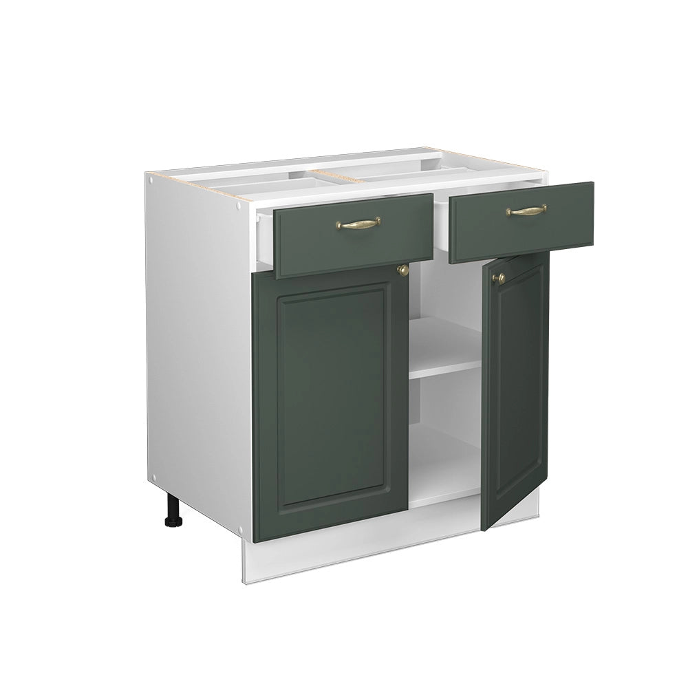 Mobiletto base per cucina Fame-Line Verde-oro rustico/Bianco 80 cm, PL Marmo Vicco