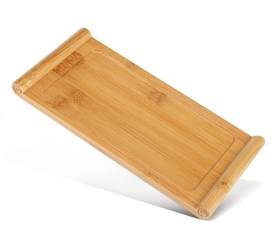 Panno di servizio rettangolare in bambù multifunzionale con maniglie - Dimensioni 26,5x12,9x1,8 cm - Peso 209 g