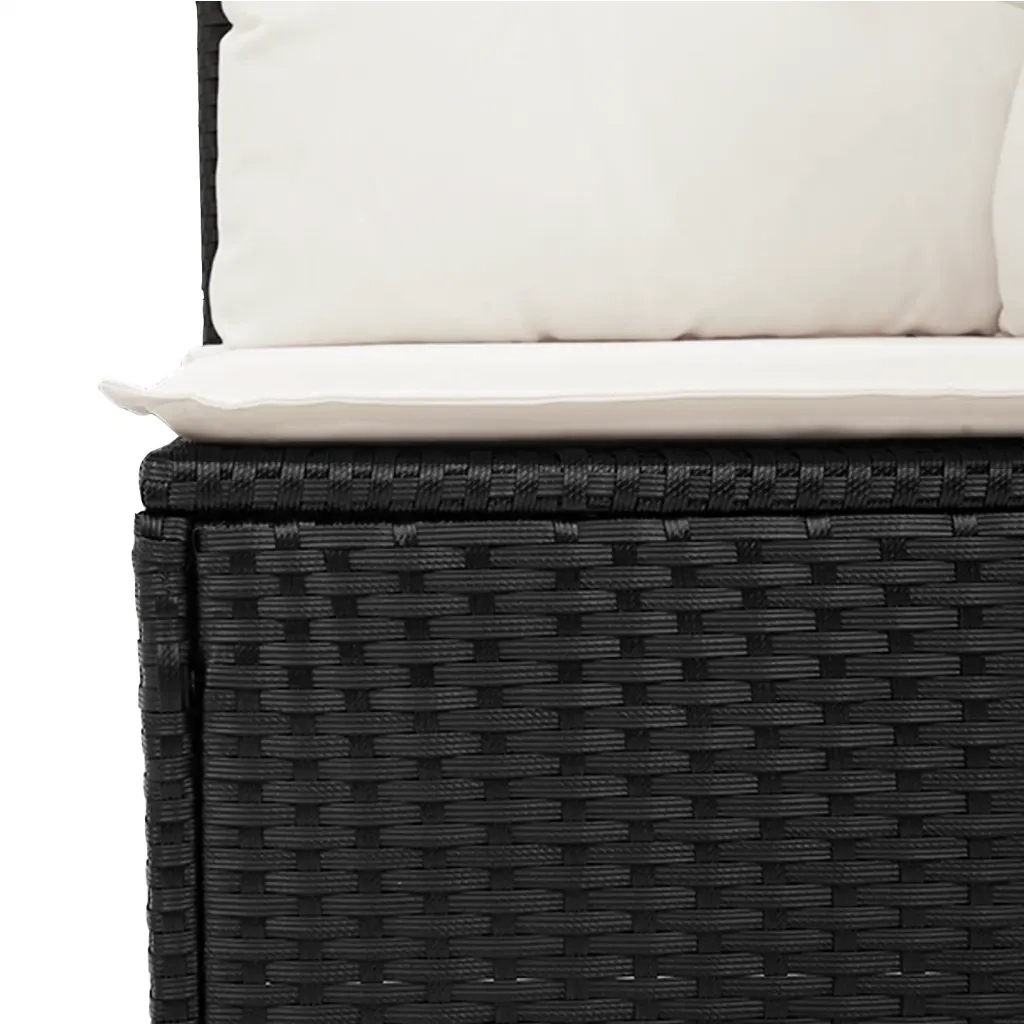 Set Divani da Giardino con Cuscini 7pz Nero Polyrattan 3220195