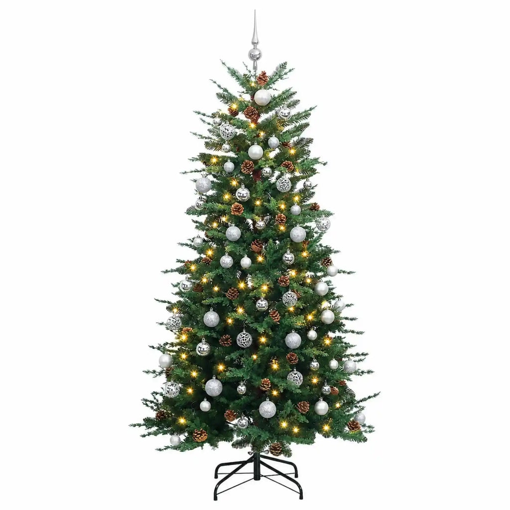 Albero di Natale Artificiale con Rami Pieghevoli 210 cm 300 LED 3466998