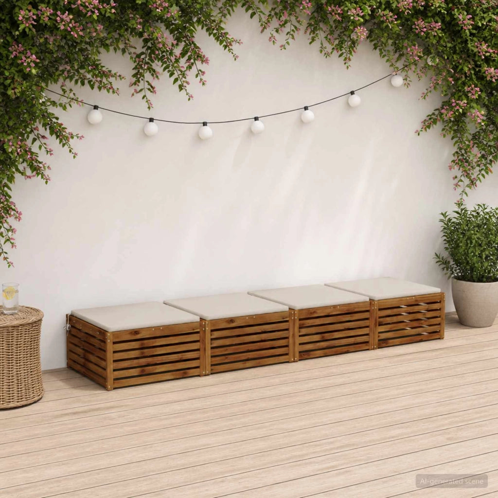 Cuscini per Sedia in 4 Pezzi SOEST 4 pz 100% Poliestere Bianco 944766