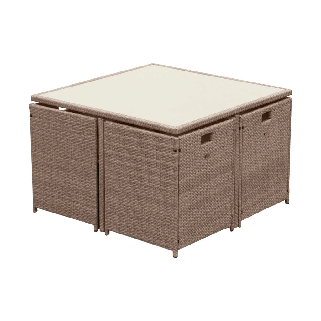 Set tavolo da giardino in resina con 8 poltrone + copertura di