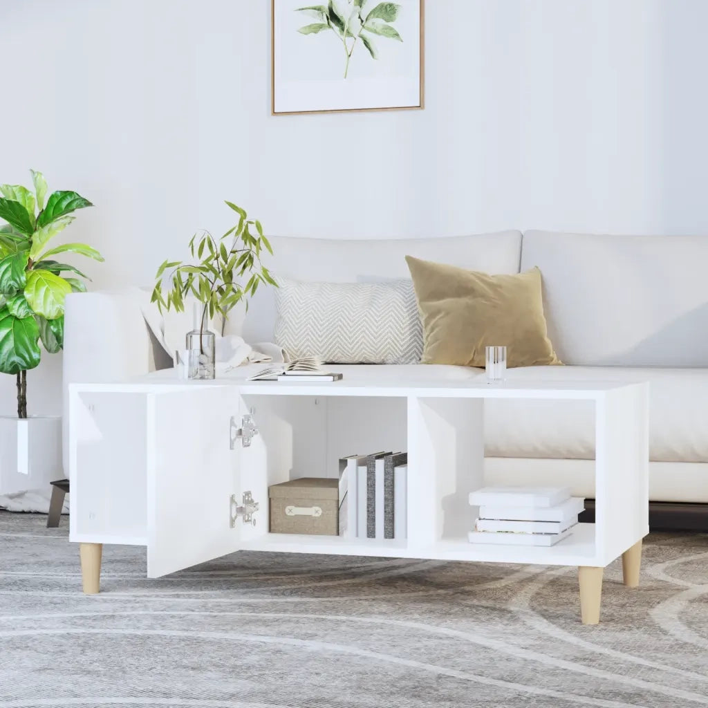 Tavolino da salotto | Tavolino da caff¨¨ | Tavolino da Soggiorno Bianco 102x50x40 cm in Legno Multistrato