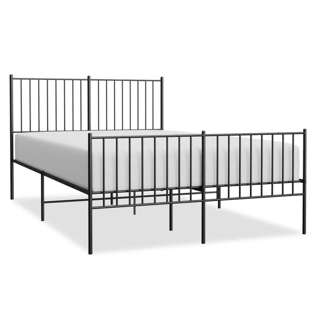 Giroletto con Testiera e Pediera-Struttura Letto Metallo Nero 140x190 cm 611606