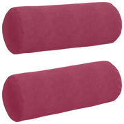 Cuscini a rullo 2 pz | Cuscini per sedie Rosso Vino ? 25 x 70 cm Tessuto in Cords