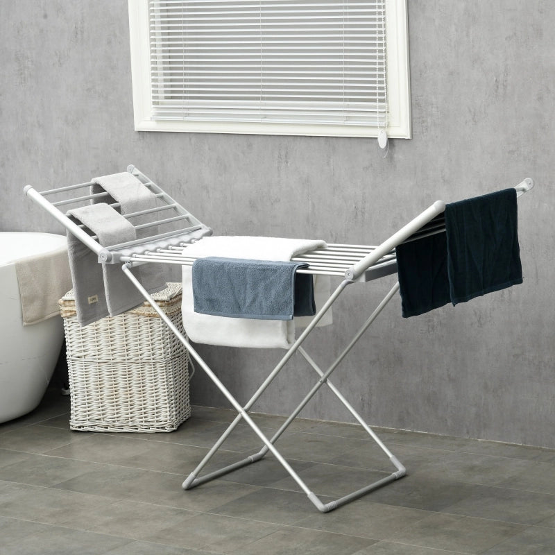 STENDIBIANCHERIA ELETTRICO PIEGHEVOLE 144x53x91 cm Alluminio Argento