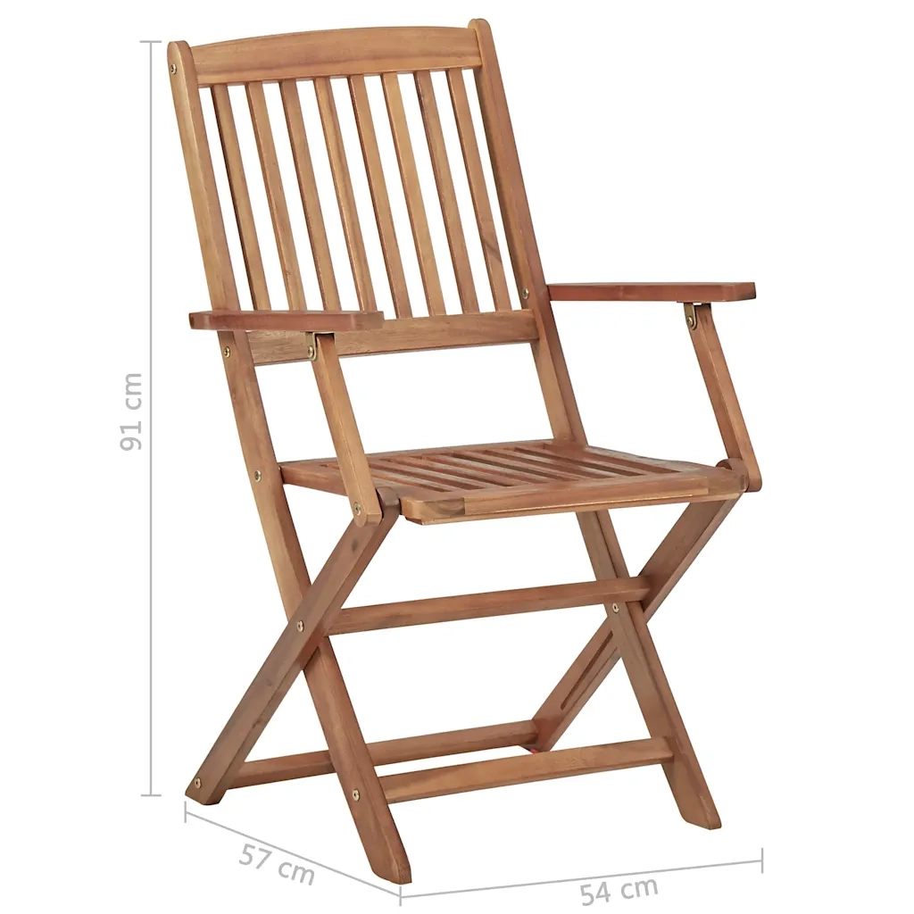 Sedie da Giardino Pieghevoli 4 pz in Legno Massello d'Acacia cod mxl 7360