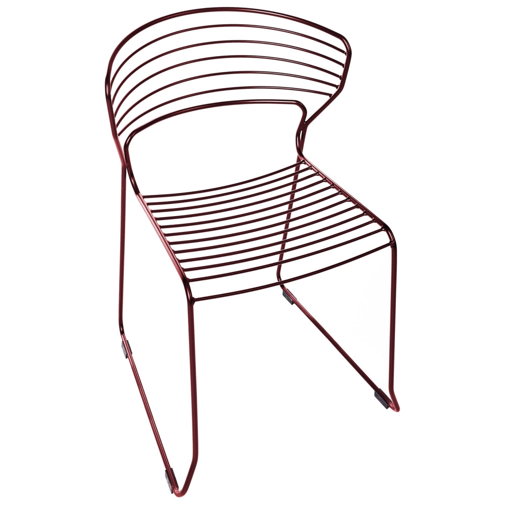 Set di 2 sedie da pranzo imbottite Design moderno Base in metallo rosso design moderno