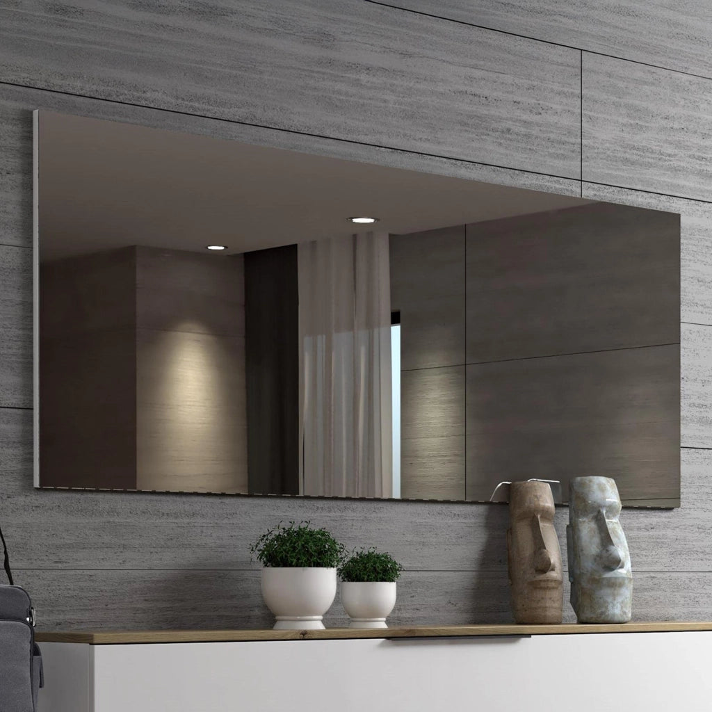 Ayana, Specchio Materiale Struttura in Vetro Made in Italy, 160x65h cm Bianco Lucido