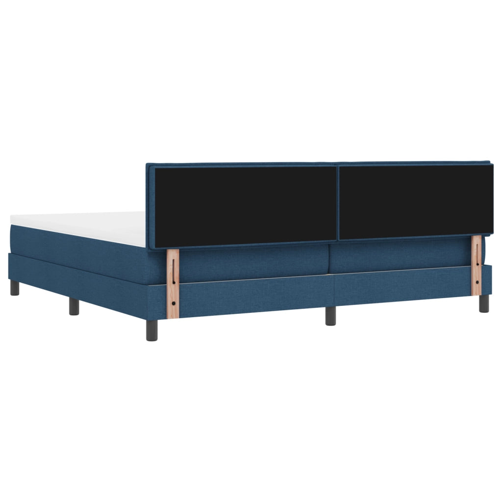 Letto con Box Spring e Materasso & LED Blu 200x200 cm Tessuto