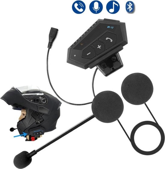 Casco Motor con Altoparlante e Intercom IP67 - Accessori Motor - Casco Motor con 120 Ore di Autonomia - Altoparlante Bluetooth con Microfono