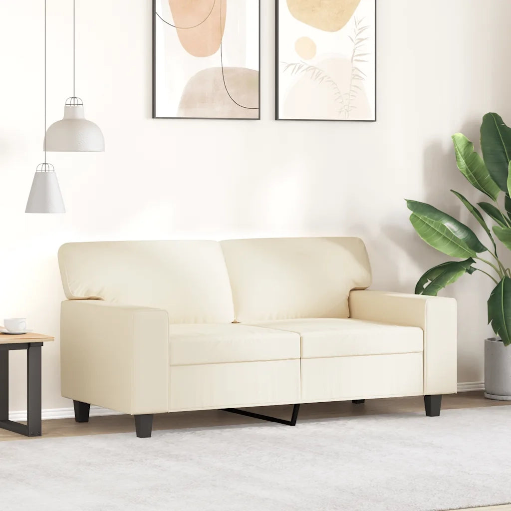 Divano a 2 Posti Crema 120 cm in Similpelle 359413