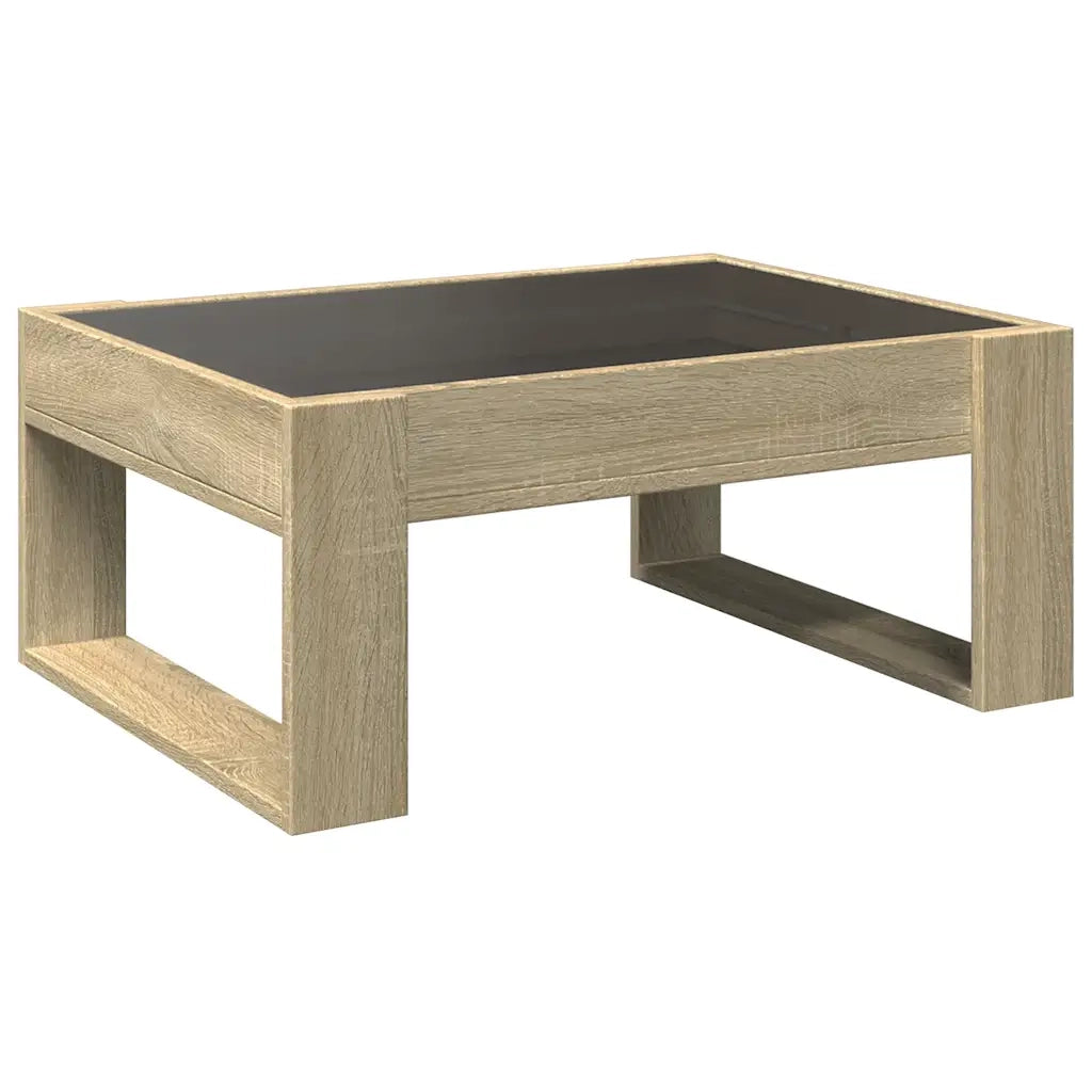 vidaXL Tavolino da Salotto con LED Infinity Rovere Sonoma 70x53x30 cm