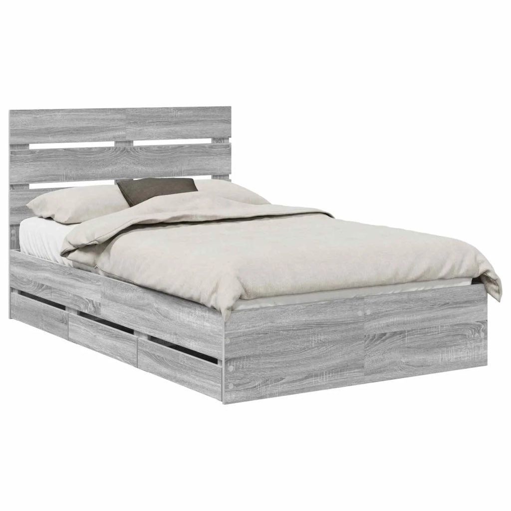 Struttura del letto con cassetto Grigio Sonoma 120 x 190 cm 3411852