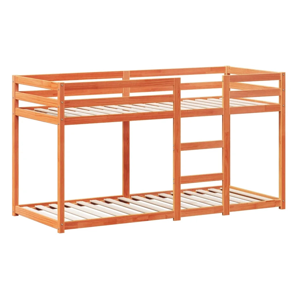 Letto singolo | Letto per adulti | Letto a Castello con Tetto Marrone Cera 90x190 cm Massello Pino