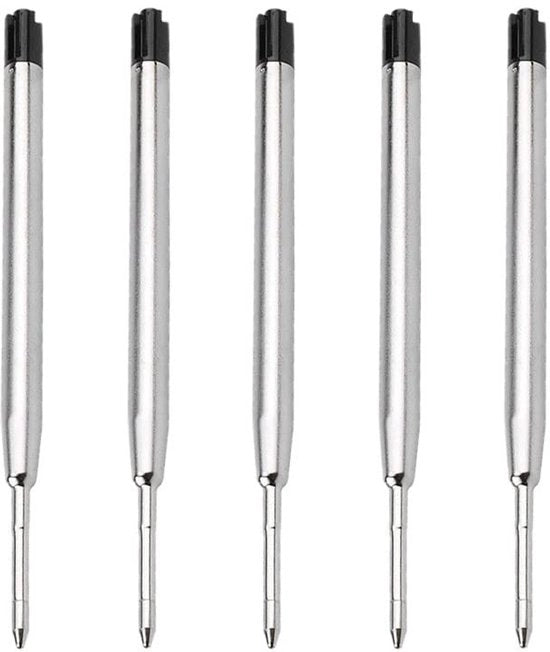 Balpen di Ricambio 5 Pezzi - Sostituti per Penna a Foglia di Rame - Inchiostro a Olio - Metallo Duraturo - Dimensione della Scrittura 0.5mm - Ideale per Regali - Punto di Scrittura