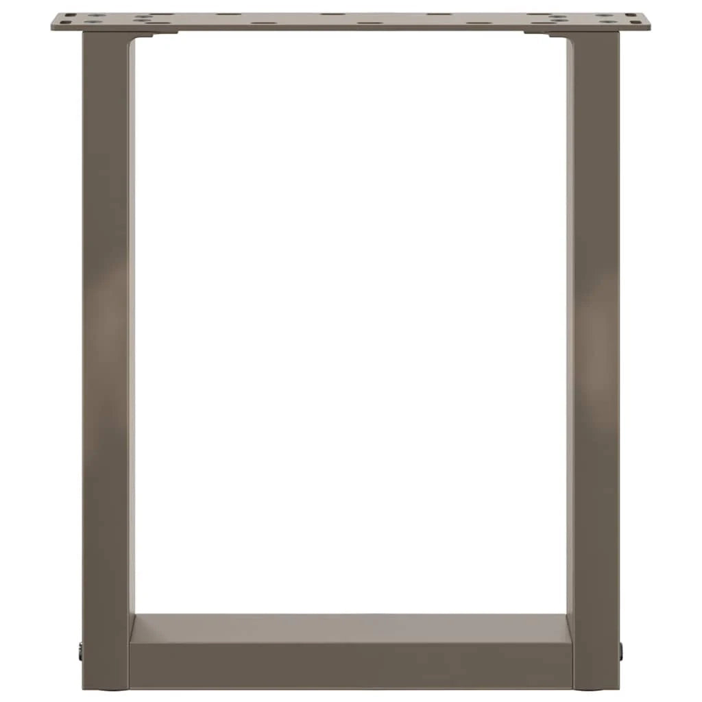 Set di 2 gambe per tavolino da caffè a forma di U 28 x 43 cm con piedini regolabili stile moderno acciaio naturale 02_0057391