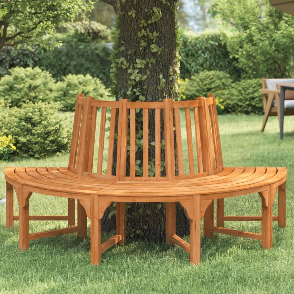 Panchina Albero Semi Circolare Ø208 Legno Massello di Eucalipto 362156