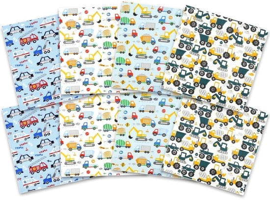 Pacchetti di tessuto per macchina da cucire - alta qualità - 50x50cm - cotone poliestere - ideali per cucire - 8 pezzi