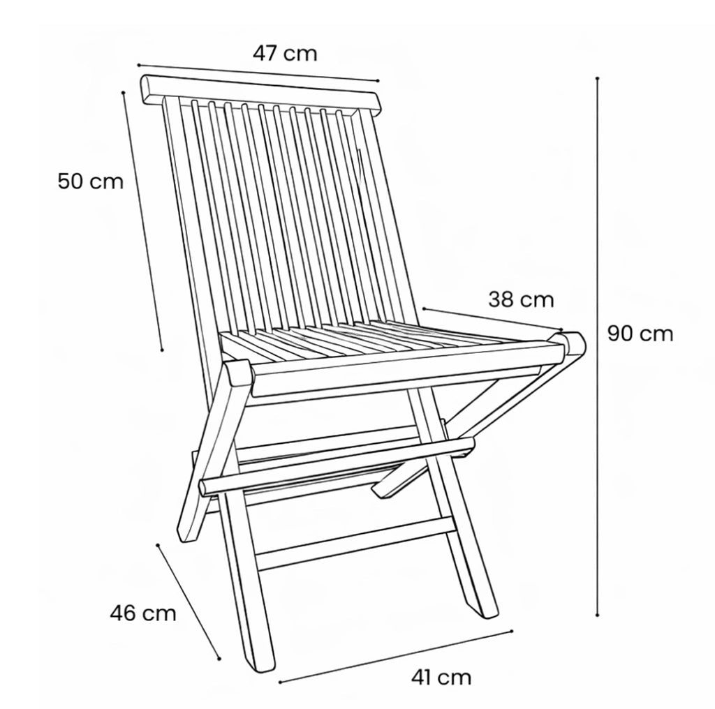 Set di 2 Sedie Pieghevoli in Teak – Pinta