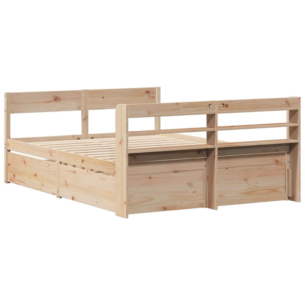Letto senza Materasso 140x200 cm in Legno Massello di Pino 3307122